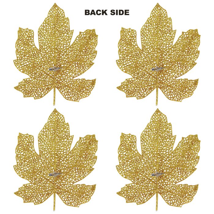 Glittered Fall Leaves | 4 Count