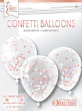 12" Clear Confetti Filled Balloons | 3 Count