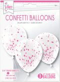 12" Clear Confetti Filled Balloons | 3 Count