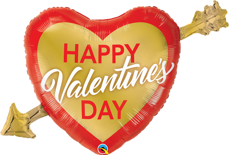 39" Valentine's Golden Arrow Foil Balloon (WSL)