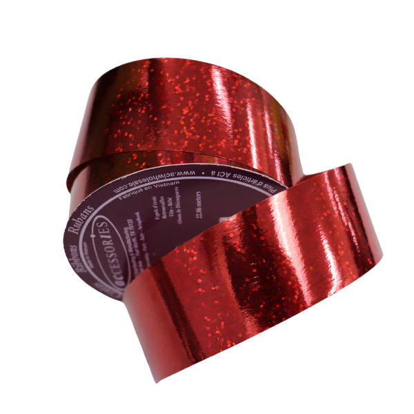 Red and Green Holographic Curling Ribbon, 3/16x150 Yards