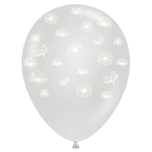 11" TUFTEX Petals Clear Printed Latex Balloons | 25 Count