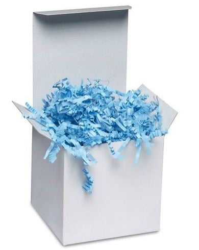 Sky Blue Crinkle Cut Shredded Paper, 10 lb Box