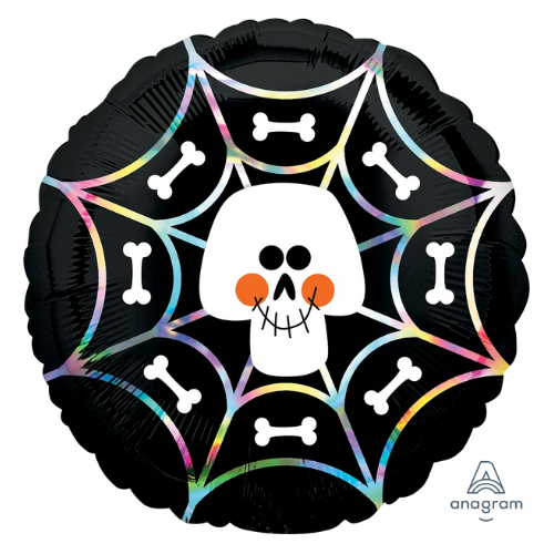 18" Iridescent Skull Web (P13) | Buy 5 Or More Save 20%