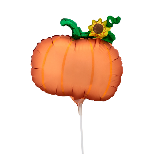 14" Satin Pumpkin Airfill Foil Balloon | Buy 5 Or More Save 20%