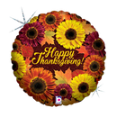 Globo de lámina holográfica (WSL) con flores de Acción de Gracias de 18" | Liquidación: hasta agotar existencias