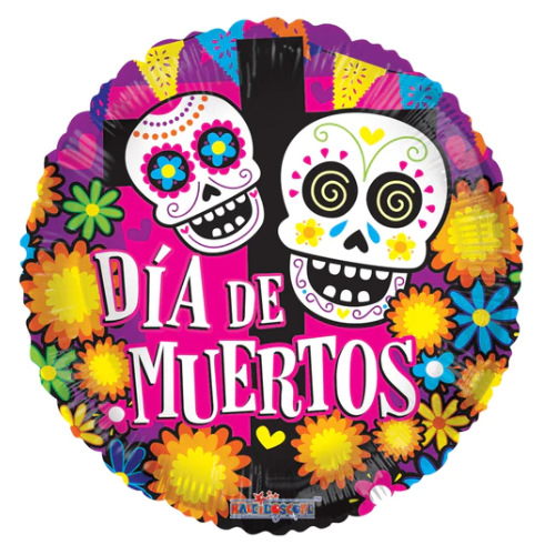 Globo de aluminio de 18" Dia De Los Muertos (WSL) | Liquidación - ¡Hasta agotar existencias!