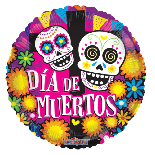 18" Dia De Los Muertos Foil Balloon (WSL) | Clearance - While Supplies Last!