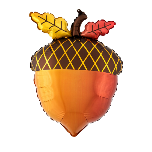 18" Satin Fall Acorn Foil Balloon (P18) | Buy 5 Or More Save 20%