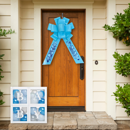 Revelador de género impreso de 24"-Moño para puerta de baby shower