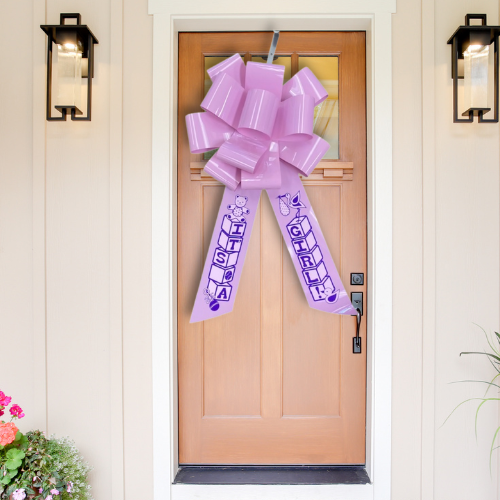 Revelador de género impreso de 24"-Moño para puerta de baby shower
