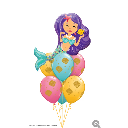 11" Qualatex Sea Shells Assortment Latex Balloons | 50 Count