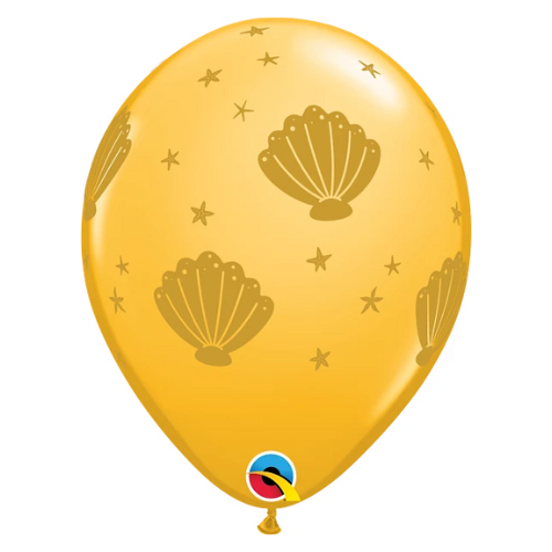 11" Qualatex Sea Shells Assortment Latex Balloons | 50 Count