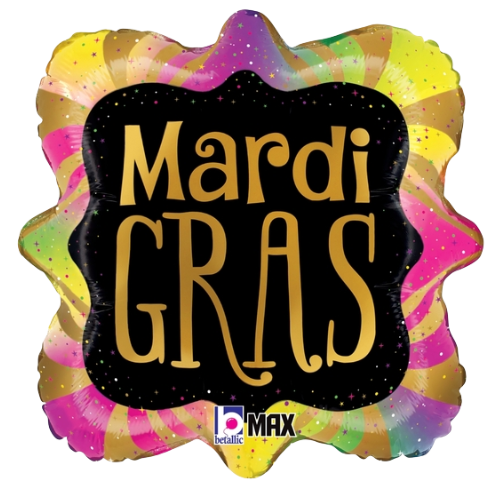 18" Mardi Gras Good Times Frame Foil Balloon (P24) | Buy 5 Or More Save 20%