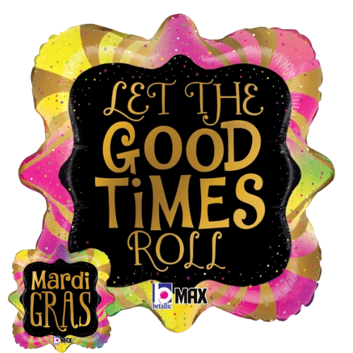 18" Mardi Gras Good Times Frame Foil Balloon (P24) | Buy 5 Or More Save 20%