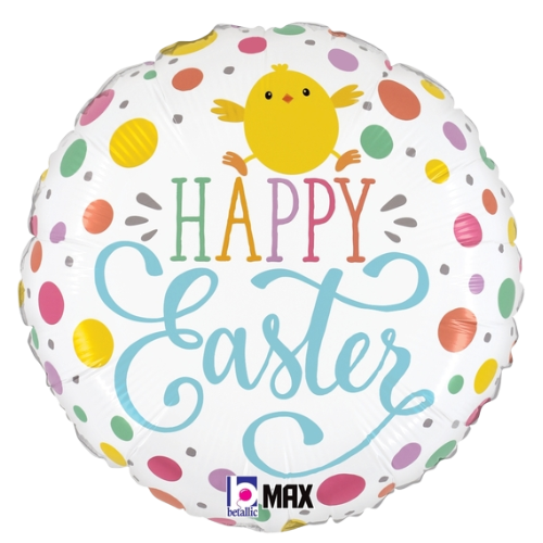 18" Easter Dot Chick Foil Balloon (P29) | Buy 5 Or More Save 20%