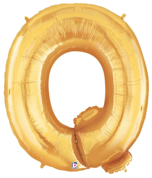 7" | 14"| 40" Gold Letter Foil Balloon - Megaloons Letters A -Z | 3 Sizes Available