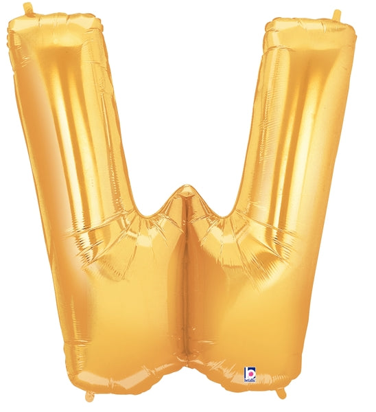 7" | 14"| 40" Gold Letter Foil Balloon - Megaloons Letters A -Z | 3 Sizes Available