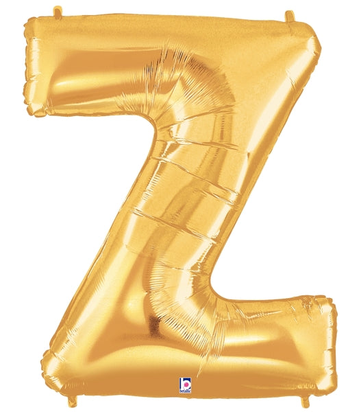7" | 14"| 40" Gold Letter Foil Balloon - Megaloons Letters A -Z | 3 Sizes Available