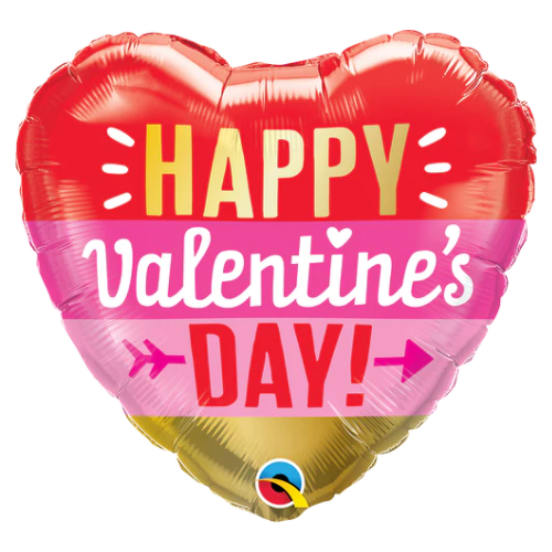 18" Valentine's Day Arrow Stripes Foil Balloon (WSL)