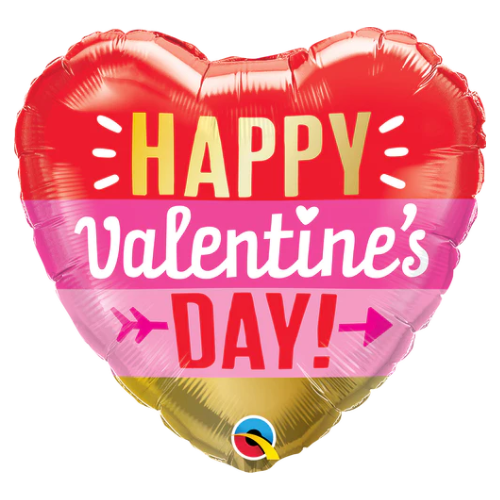 Globo de papel de aluminio con rayas de flecha del día de San Valentín de 18" (P3) | Compre 5 o más y ahorre un 20 %