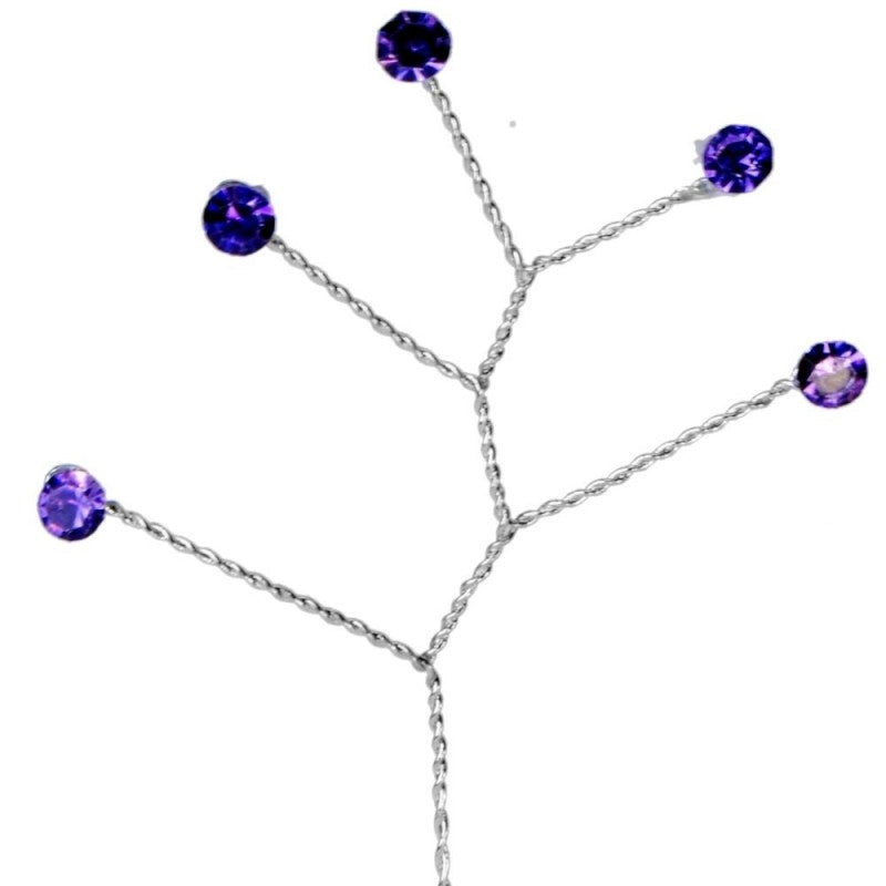 Quintet - Wired Rhinestone Floral Accessories | 12 Count