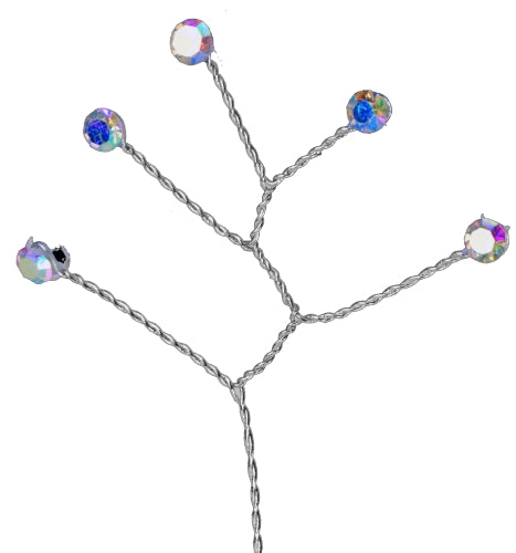 Quintet - Wired Rhinestone Floral Accessories | 12 Count