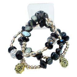 Pulsera de ramillete elástico con cuentas de vidrio Nadya | 1 unidad: ¡simplemente agregue flores!