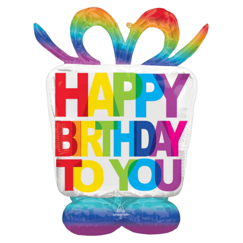 50" Anagram Birthday Present Airloonz Foil Balloon | Stands Over 3 Feet Tall - No Helium Required!