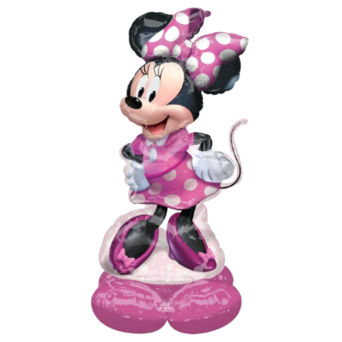 Globo de aluminio Minnie Mouse Forever Disney Airloonz de 48 pulgadas | Mide 4 pies de alto, ¡no requiere helio!