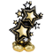 Globo de lámina Airloonz negro y dorado de 59" Star Cluster (P28) | No requiere helio