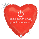 Globo de aluminio de 18" Valentine, You Turn Me On Heart (WSL) | Compre 5 o más y ahorre un 20 %