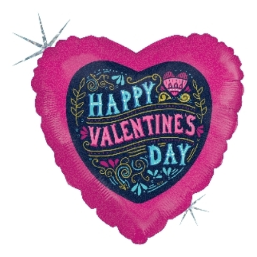 18" Vintage Valentine Heart Foil Balloon (P4) | Buy 5 Or More Save 20%