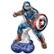 58" Captain America Airloonz Foil Balloon | Stands Over 4 Feet Tall - No Helium Required!