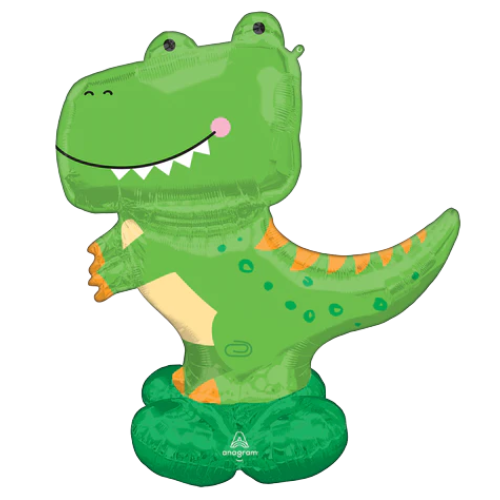 54" T Rex Airloonz Foil Balloon | Stands Over 4 Feet Tall - No Helium Required!