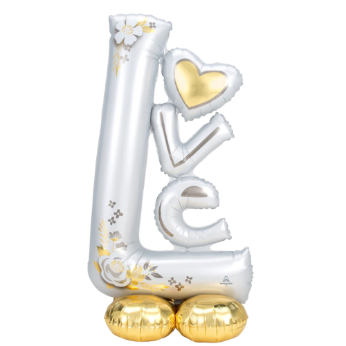 58" Love Wedding AirLoonz Foil Balloon (P16) | Stands Over 4 Feet Tall - No Helium Required!