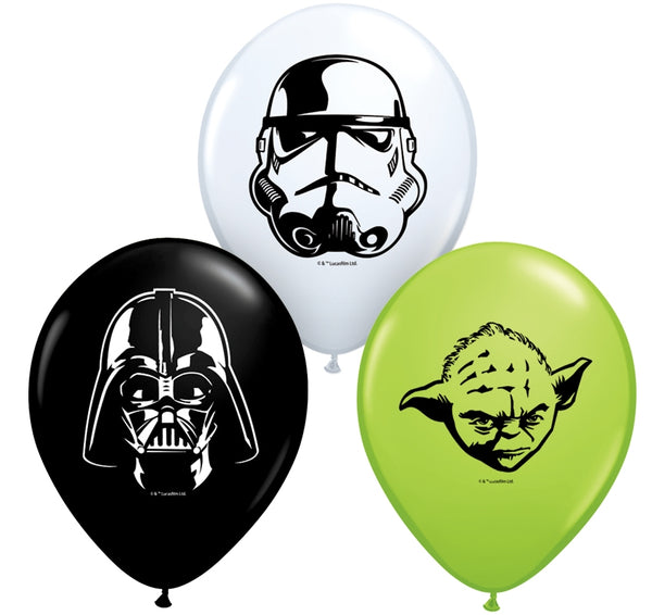 Surtido de globos de látex de 5" Star Wars Faces