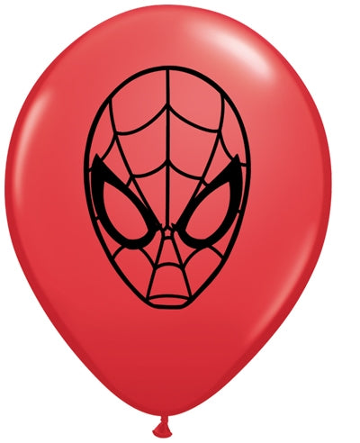 5" Red Spider Man Face Latex Balloons