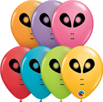 5" Qualatex Festive Assortment Space Alien Latex Balloons | 100 Count