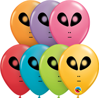Surtido festivo de globos de látex de alienígenas espaciales de 5"