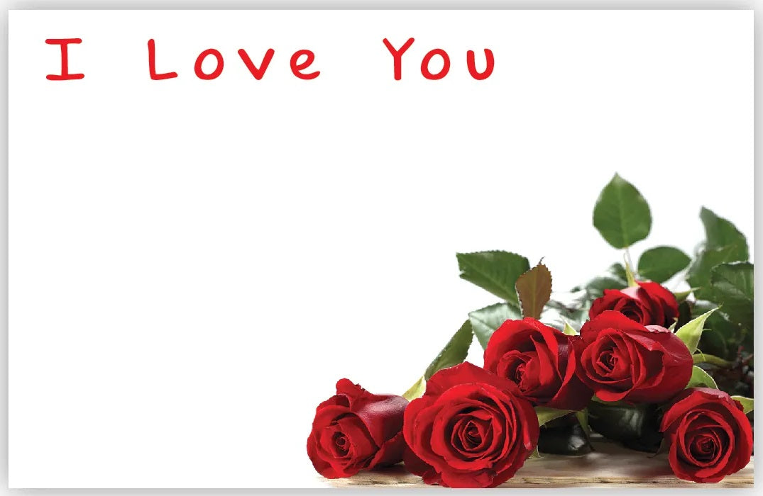 I Love You Red Roses Enclosure Cards | 50 Count