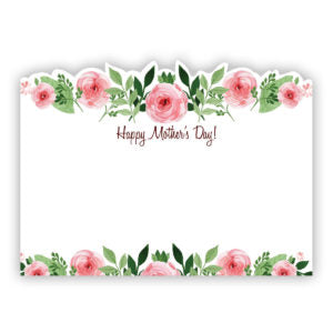 Mother's Day Watercolor Pink Roses Enclosure Cards | 50 Count