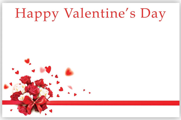 Feliz día de San Valentín Love Burst Rose Bow Enclosure Cards | 50 unidades