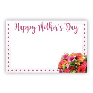 Happy Mother's Day Dotted Border Bouquet Enclosure Cards | 50 Count