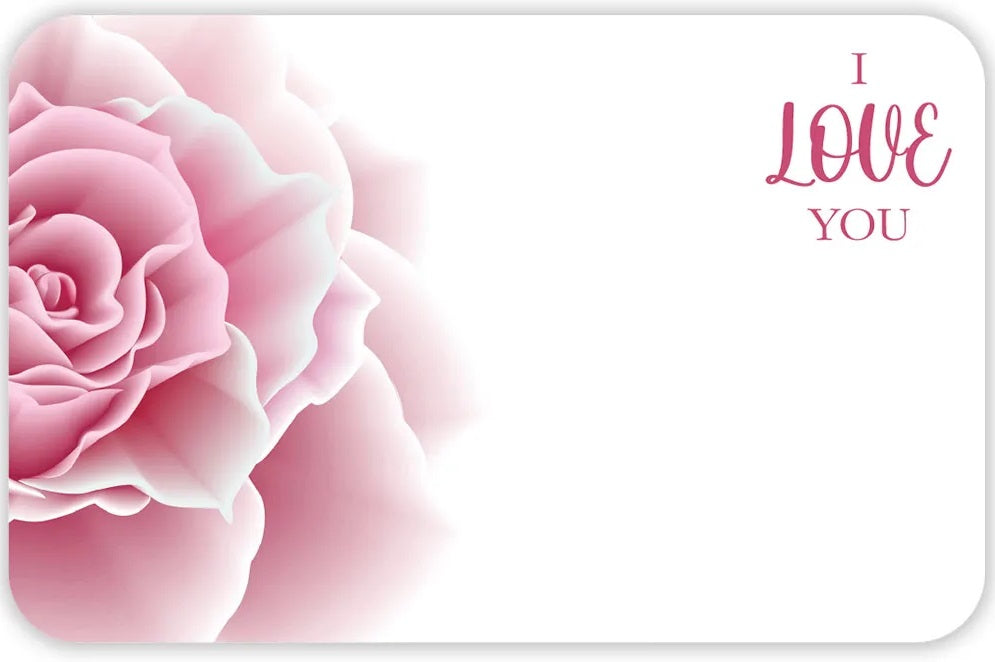 I Love You Pink Roses Enclosure Cards | 50 Count