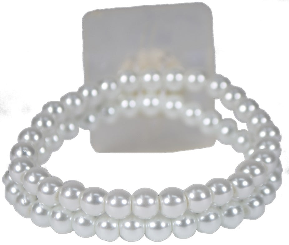 Sweet Pea Flower Pearl Elastic Corsage Bracelet | 2 Count - Just Add Flowers!