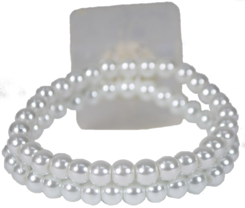 Sweet Pea Flower Pearl Elastic Corsage Bracelet | 2 Count - Just Add Flowers!