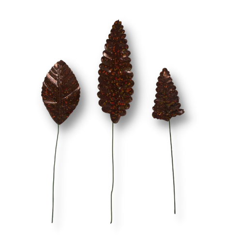 Holographic Artificial Laser Leaves - Wired Stem | 48 Count
