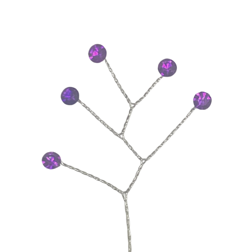 Quintet - Wired Rhinestone Floral Accessories | 12 Count