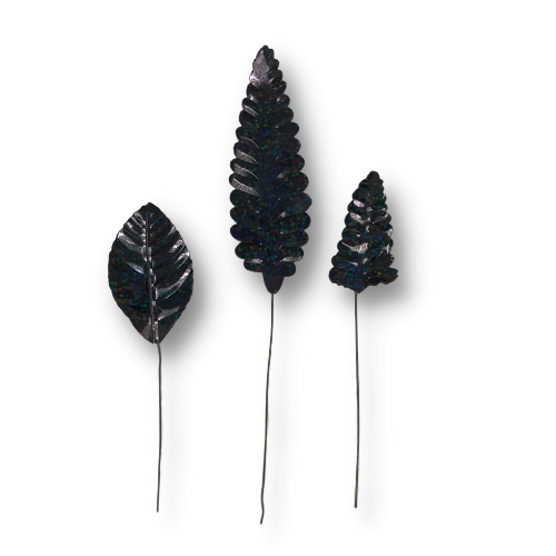 Holographic Artificial Laser Leaves - Wired Stem | 48 Count